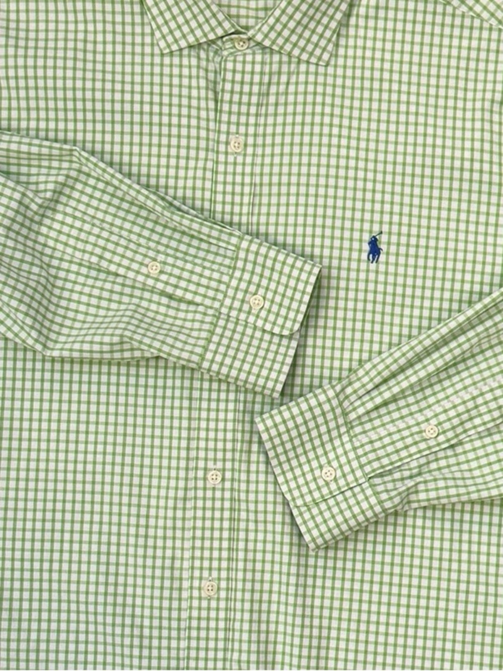 Polo Ralph Lauren Performance Green Gingham Stretch Button Down Shirt XL - Picture 6 of 12